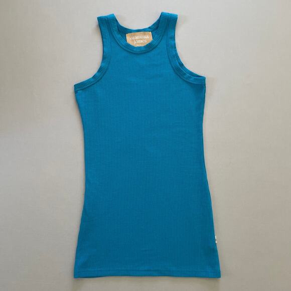 Araminta James Dress Womens Small Blue Rio Waffle Mini Tropical Summer Bodycon - Picture 1 of 5